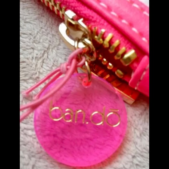 BAN.DO Looking Good Pink/White Striped Make-Up Bag - Picture 5 of 7